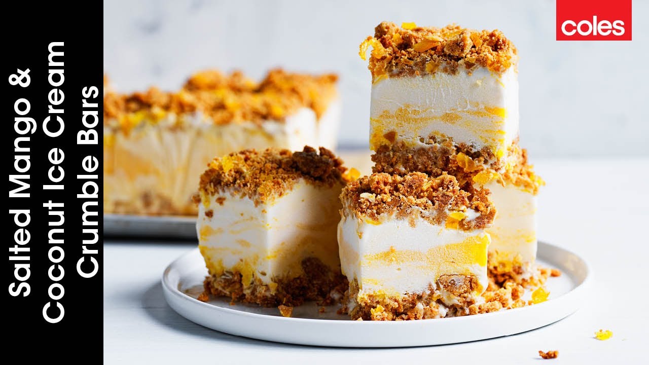 Mango Ice Cream Crumb Bars | Simple Summer Desserts | Coles