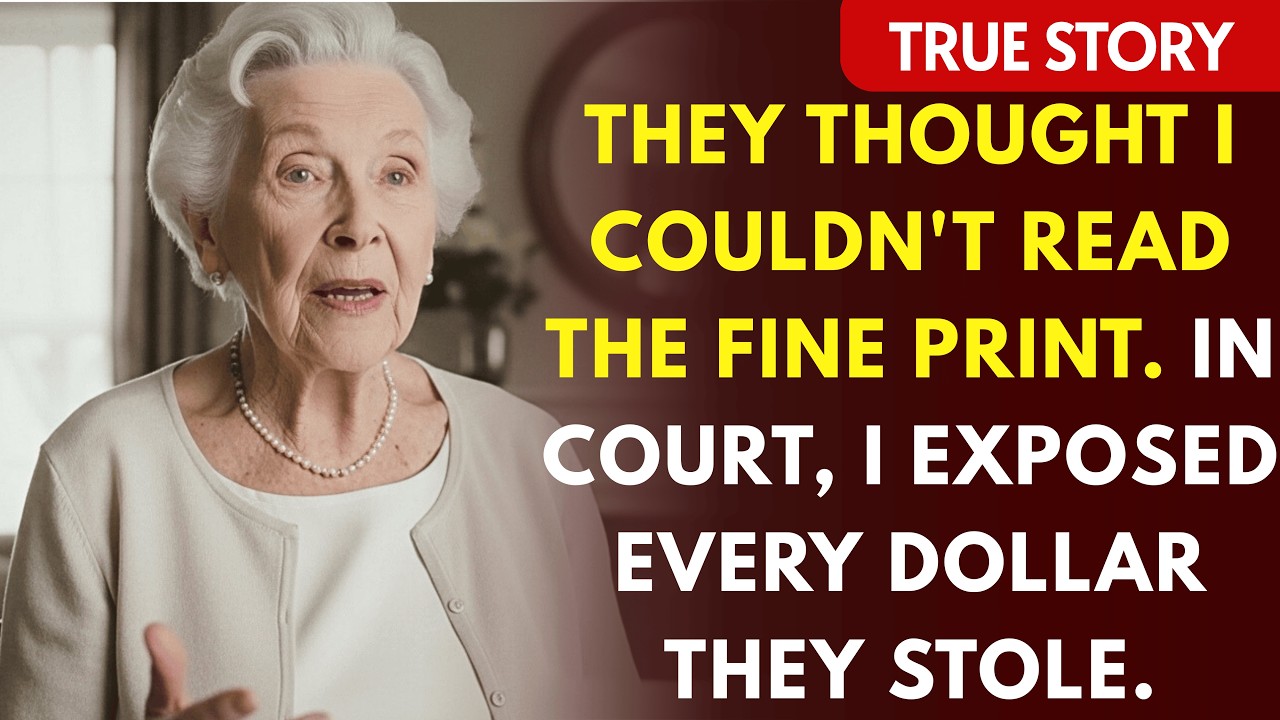 They thought I couldn't read the fine print anymore. In court, I showed them every dollar they...