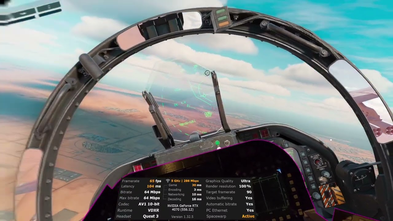 DCS augmented reality with Passthrough and MFD (meta quest 3 openXR (vdxr), i9 64G 4070)