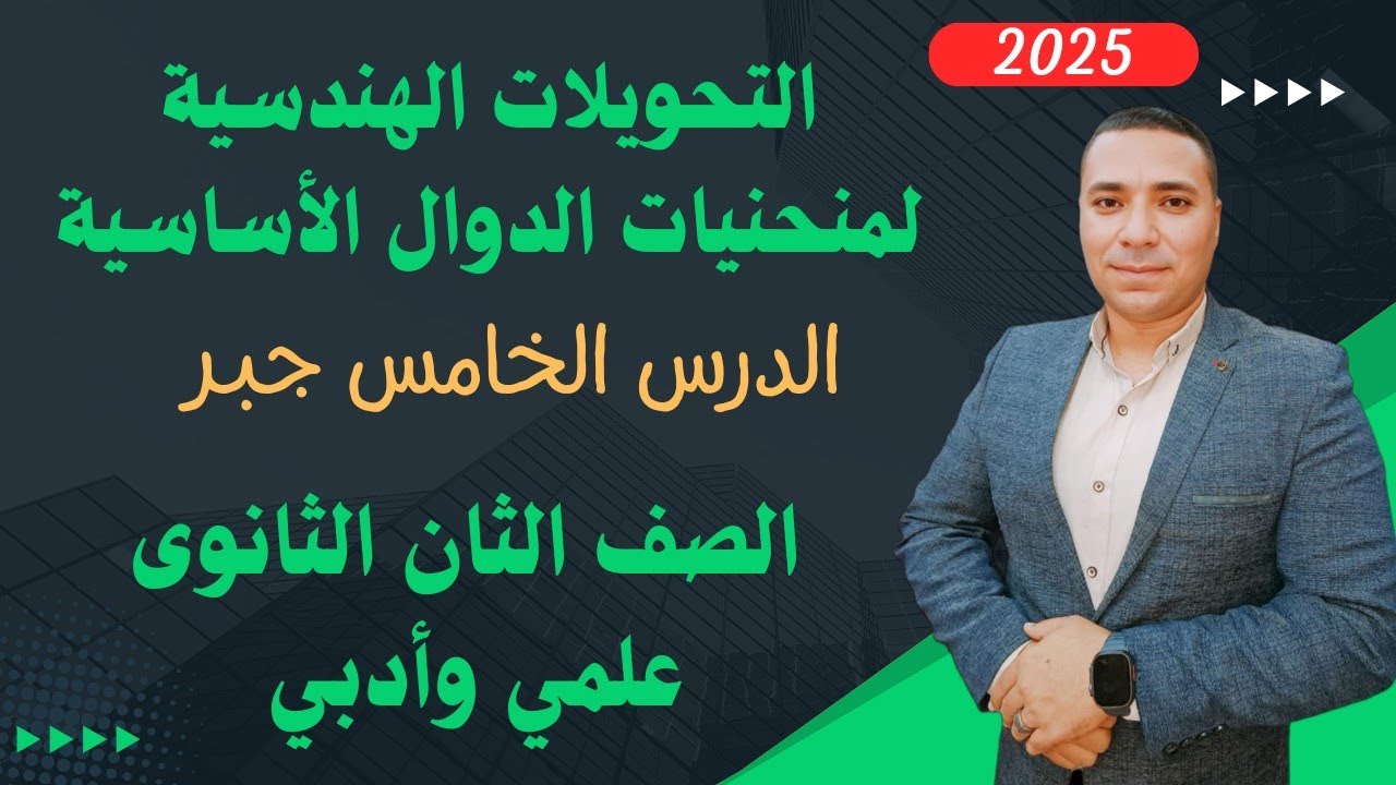 التحويلات الهندسيه لمنحنيات الدوال الأساسية 💪 الدرس الخامس جبر  💪 تانية ثانوى علمي وادبي 2025