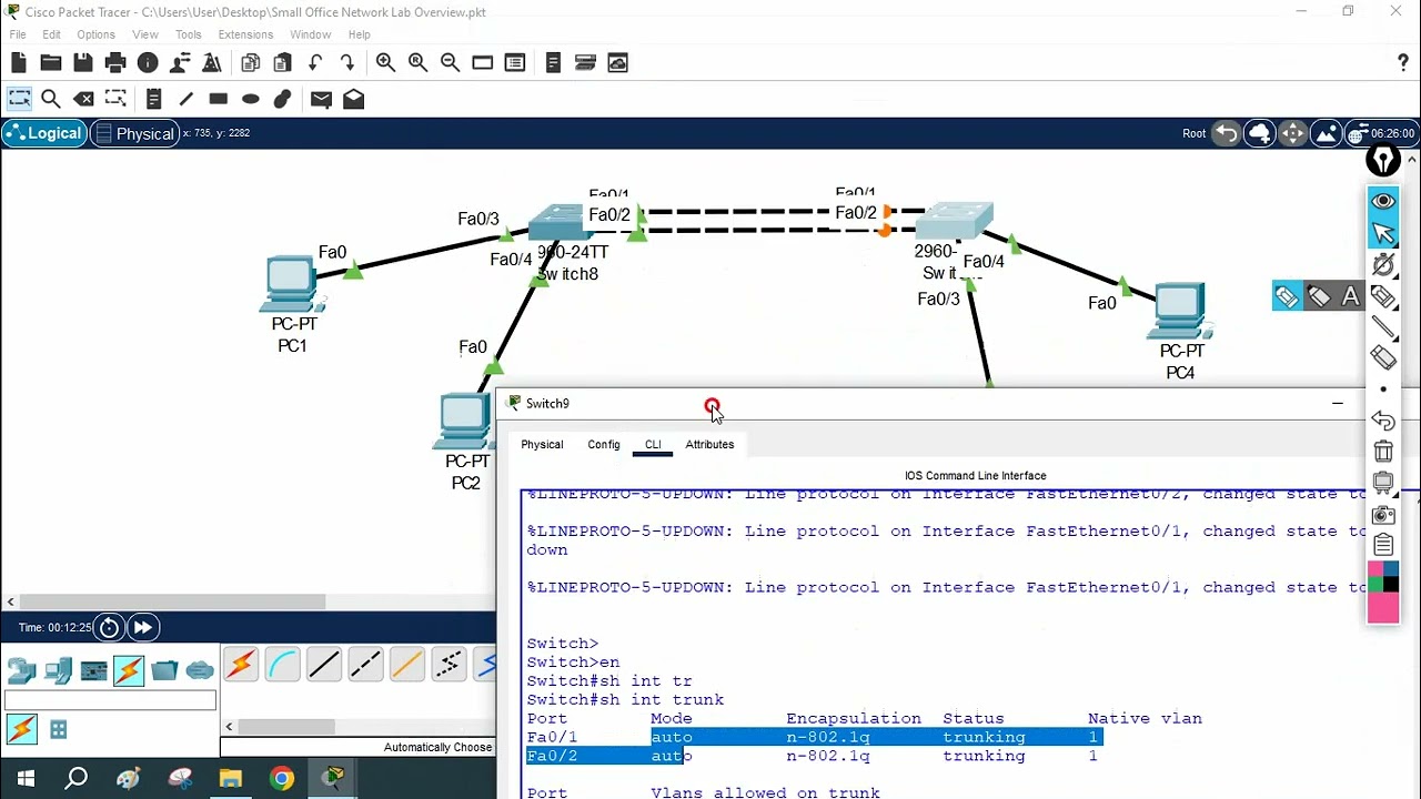 Как настроить транк для коммутатора L2 в Packet Tracer? | CCNA | CCNP