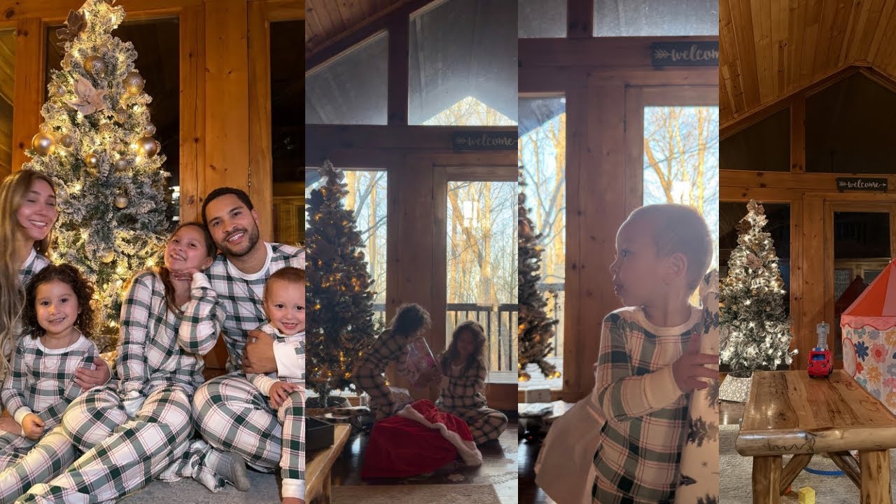 Vlog | Slow Christmas Morning in a Cozy Cabin | Santas Footsteps | breakfast + coffee holiday magic