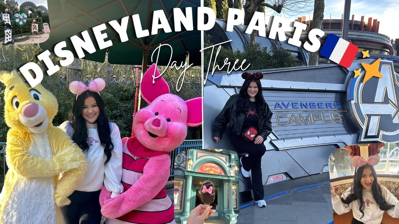 DISNEYLAND PARIS 🇫🇷✨ DAY THREE! Downtown Restaurant Art of Marvel Hotel & Meeting Characters!