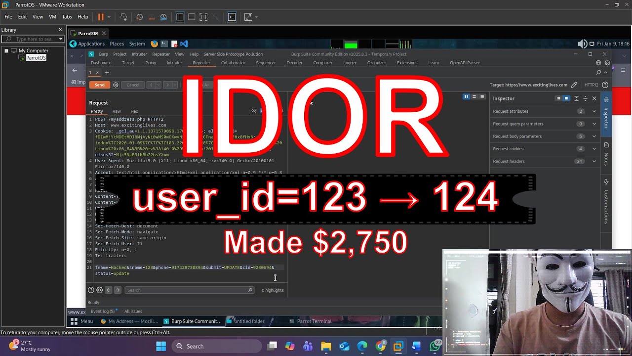 IDOR Vulnerability Live POC Demo | How Hackers Change Other Users’ Data (Bug Bounty)
