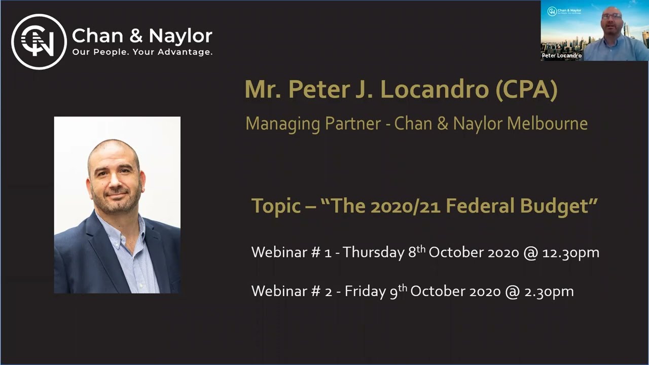 Federal Budget 2020/21 Webinar - Financially Sorted