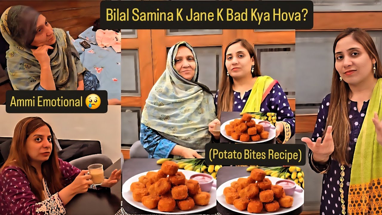 Bilal Samina K Germany Wapis Jane K Bad Ghar Me Kya Hova?🤔Ammi Emotional😢Ayesha?(Potato🥔Bites)Recipe