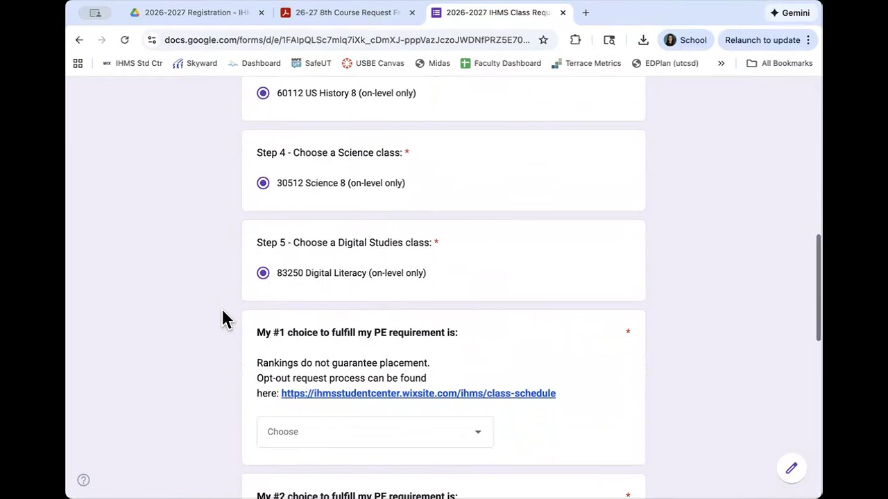 IHMS 26-27 8th Grade Course Requests