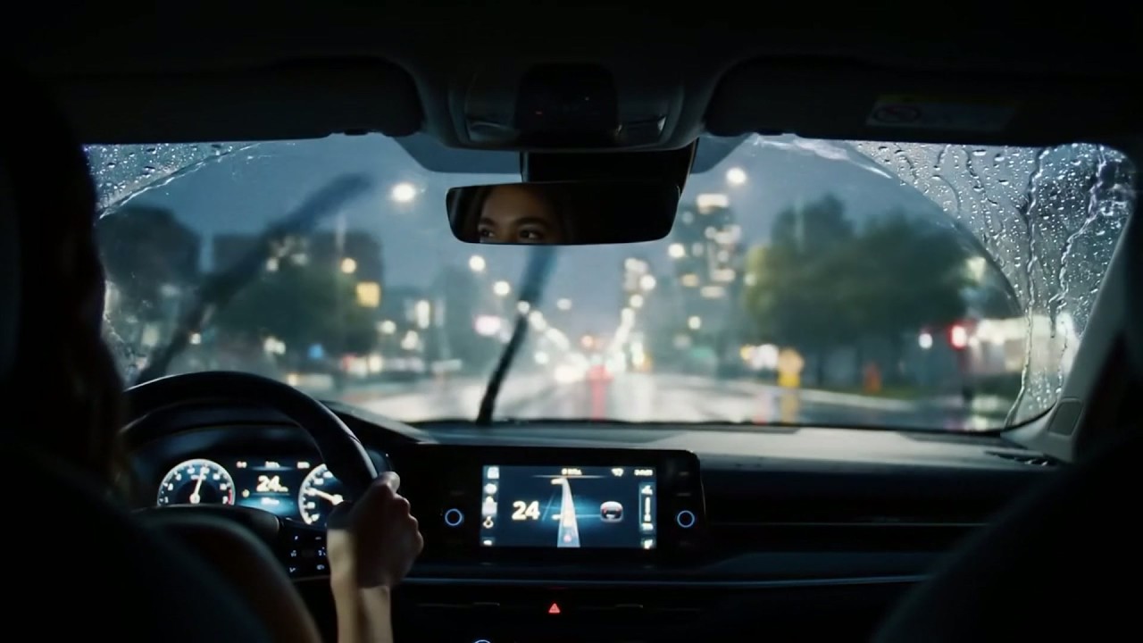 Boring Night Rain Driving - Dim Screen Calming Rain for Study, Sleep