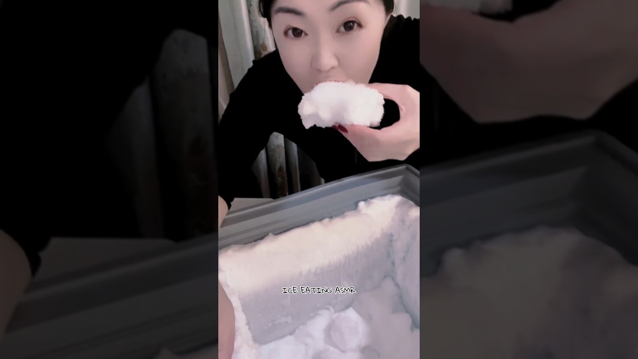 Ice scraping deep freezer asmr & fridge ice mukbang #gefrierfrost #mukbang #asmr #satisfying