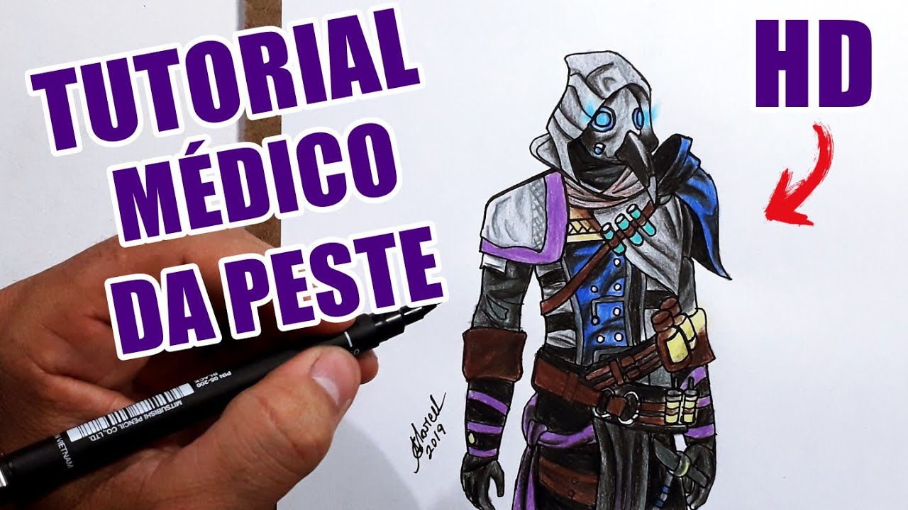 COMO DESENHAR O MÉDICO DA PESTE FREE FIRE - Cómo Dibujar Free Fire