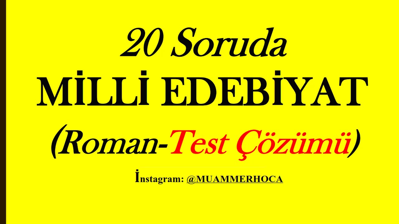 20 Soruda Milli Edebiyat Roman 1 (40 G&uuml;nde Baştan Sona AYT/KPSS EDEBİYAT)n 1