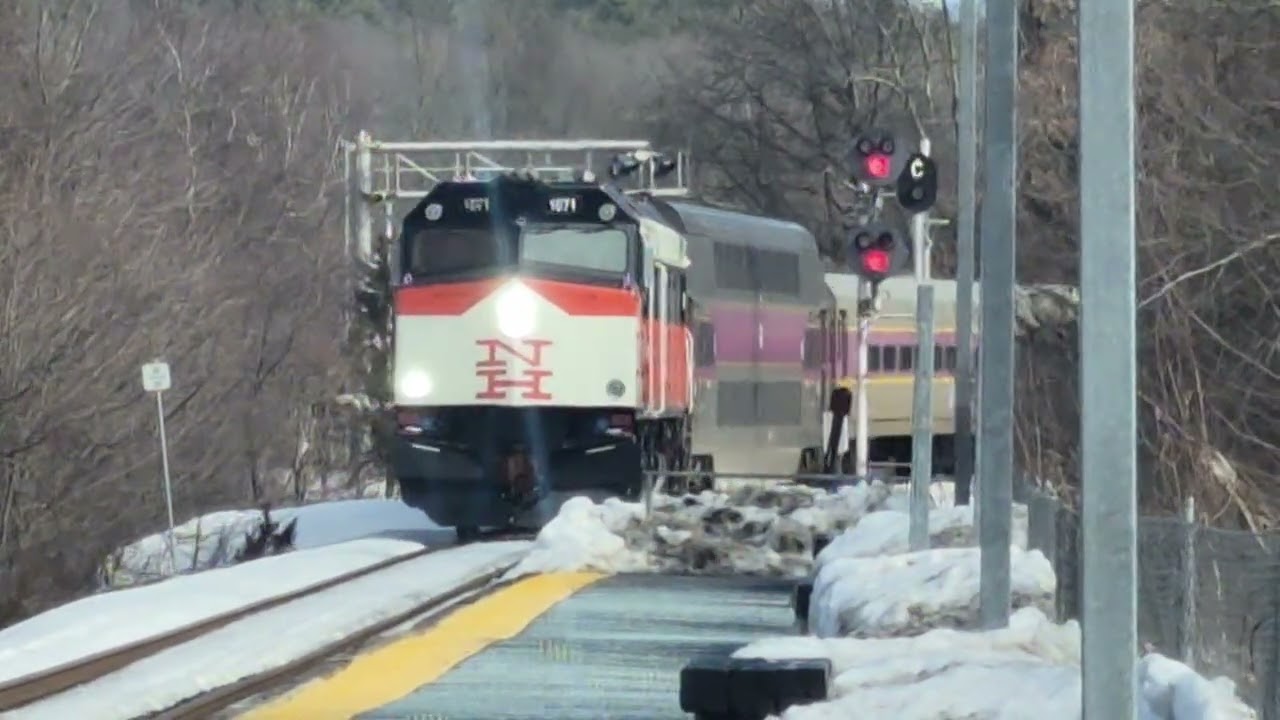 MBTA Keolis 1071 in New Haven paint on train 735 at Forge Park station, 2/19/26