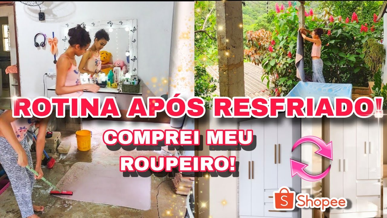 ROTINA SAINDO DE UM RESFRIADO 😷: LIMPANDO A PENTEADEIRA 🧼| LAVANDO OS TAPETES | COMPREI MEU ROUPEIRO