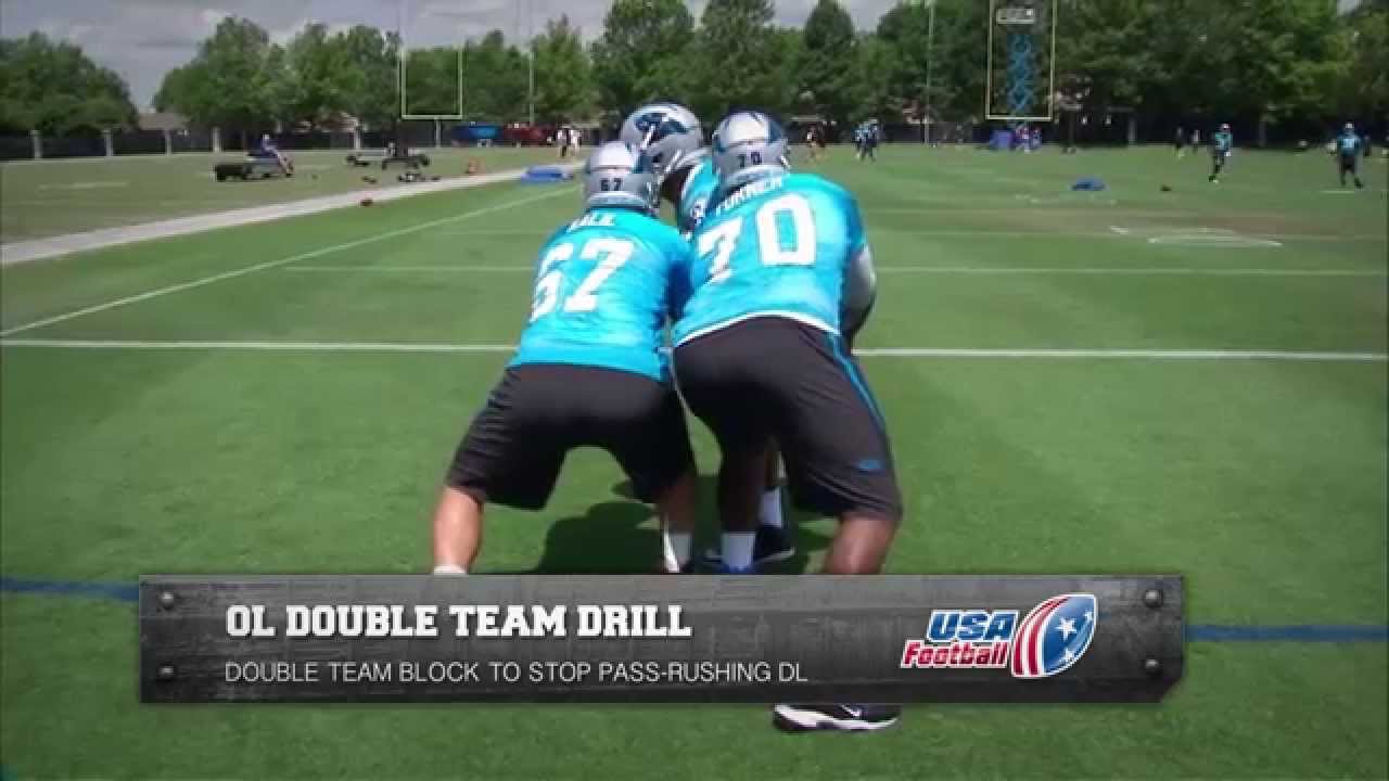 Carolina Panthers double team drill: Offensive line