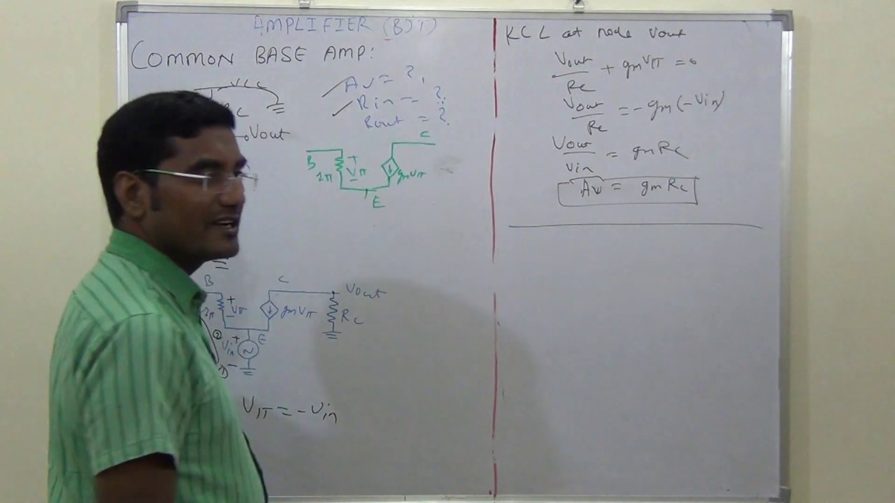 common base Transistor (BJT) amplifier and small signal analysis (English)