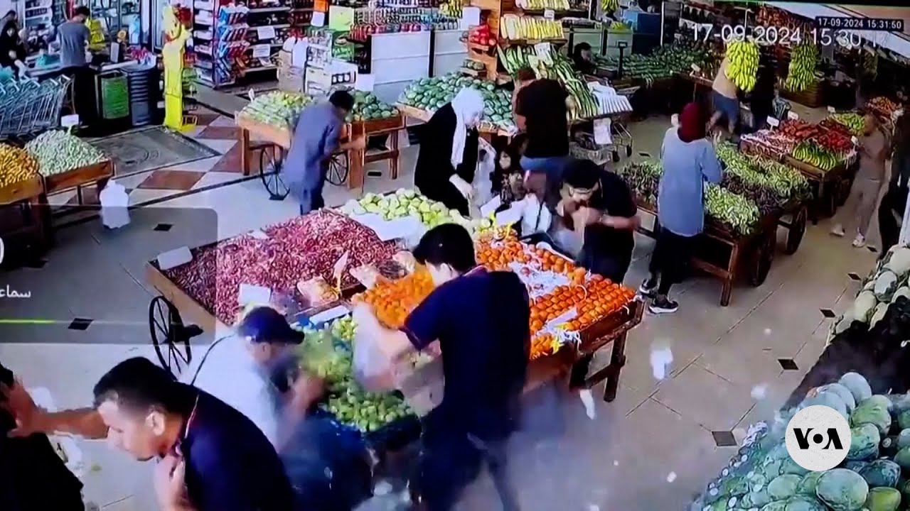 CCTV captures moment of explosion in Beirut supermarket | VOANews
