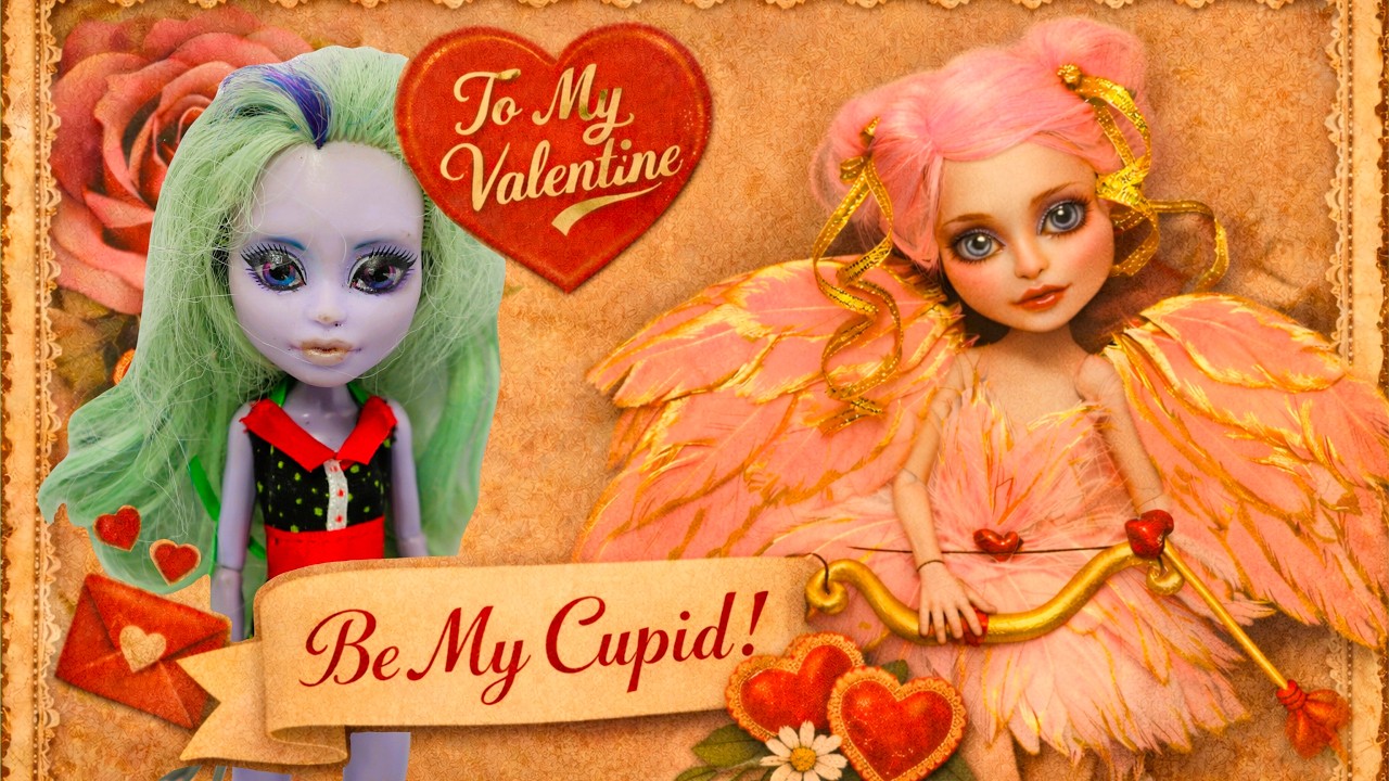 I MADE AN ADORABLE CUPID DOLL FOR THE VALENTINE'S DAY / Doll Repaint by Poppen Atelier