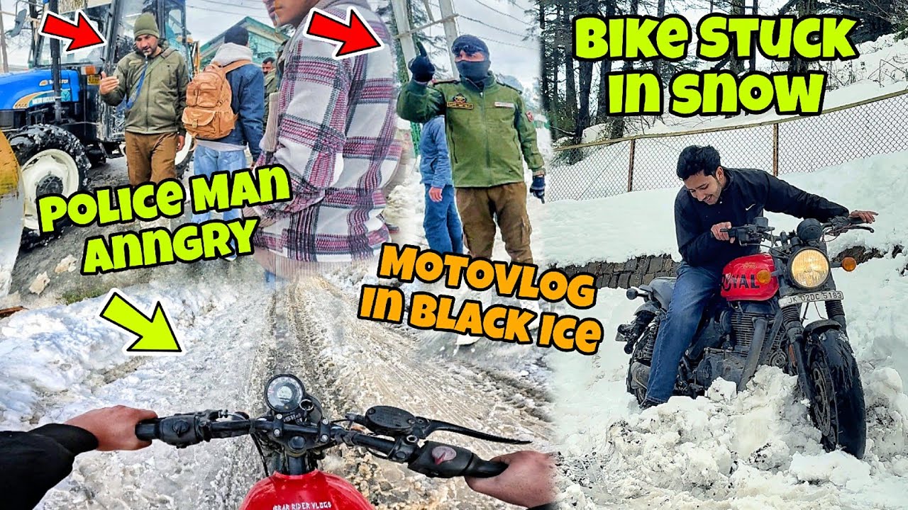 Police Angry On Us🤬 || Motovlog In Snow🤯 || Camera Band kr😰