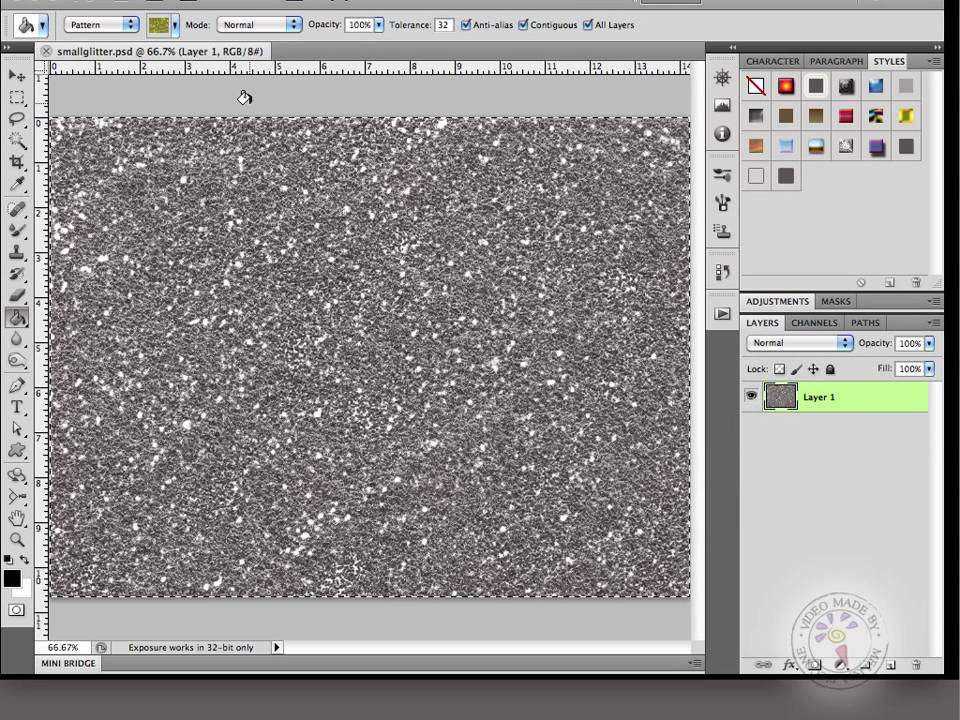 Make Glitter in Photoshop and save it as a layer style