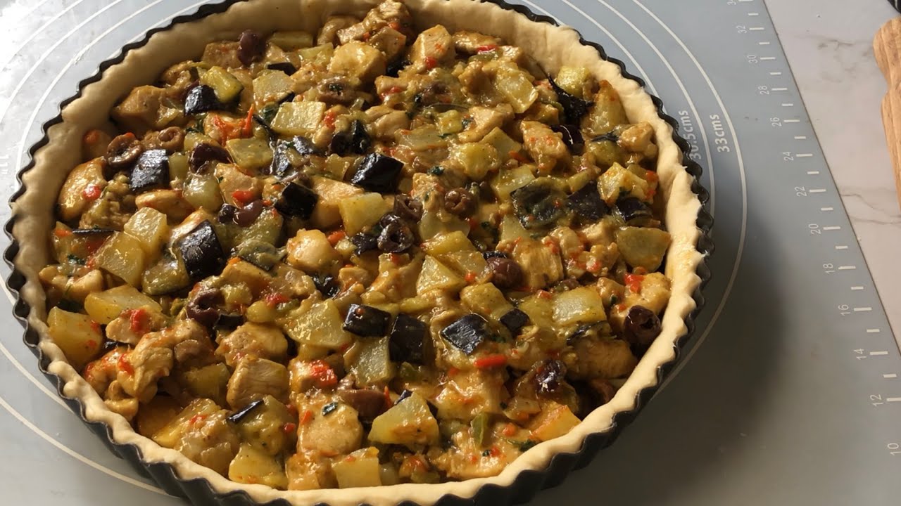 تارت الدجاج المدخن بعجينه خفيفه ومقرمشه وبحشوه لذيذه 😋👌🏻 chicken tart