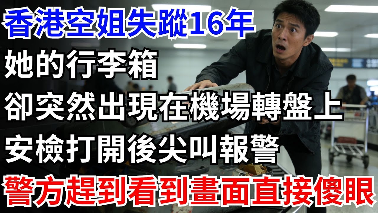 中國香港空姐離奇失蹤16年，她的行李箱卻突然出現在機場轉盤上！安檢打開後尖叫報警，警方趕到看到畫面直接傻眼！#奇聞#故事