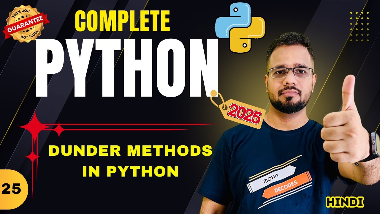 Python Tutorial in Hindi #25 - Master Dunder (Magic) Methods