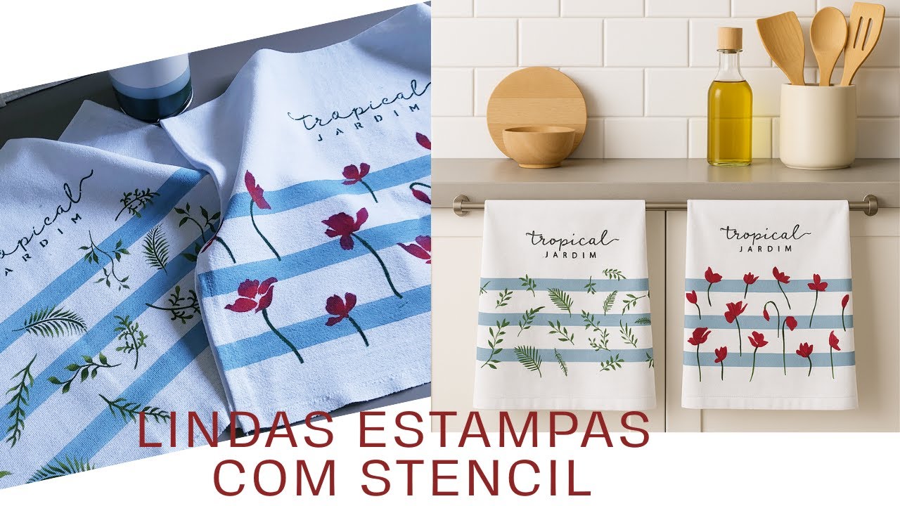 2 LINDAS ESTAMPAS COM STENCIL - SUPER VERSÁTEIS ! #pinturaemtecido #stencil #arteterapia#panodeprato