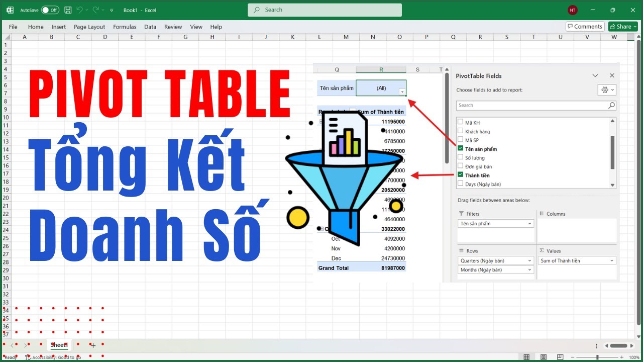 Pivot Table Tổng Kết Doanh Số Excel Văn Phòng