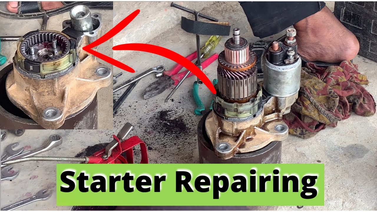 how to repairing car starter / self starter repairing / Bolero pickup self starter repairing