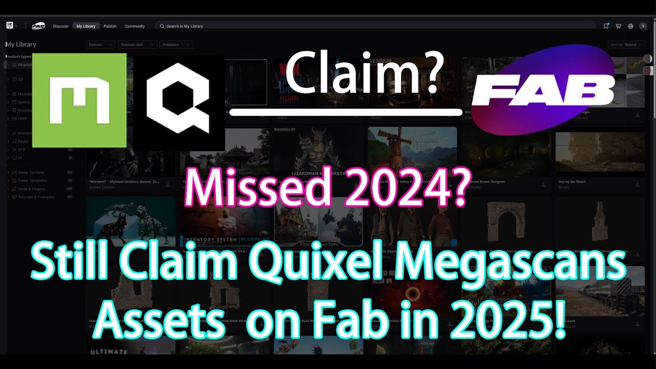 How to Claim All Quixel Megascans assets on Fab for free in 2025