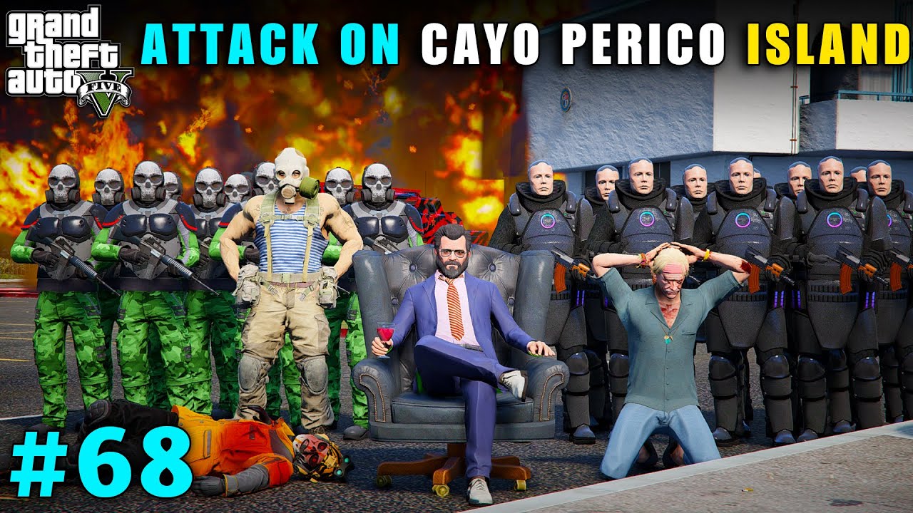 MICHAEL ATTACK ON CAYO PERICO ISLAND WITH SECURITY | GTA V GAMEPLAY #68