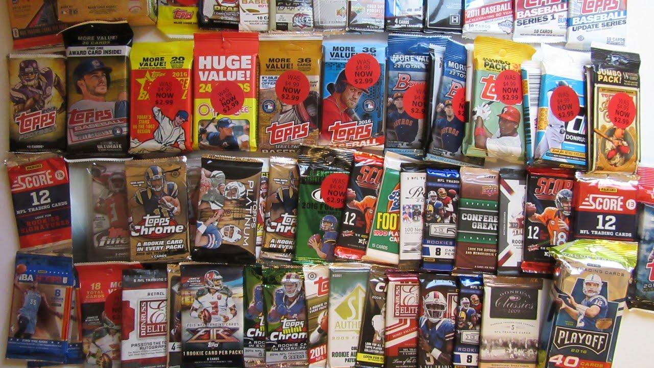 93 Random Trading Card Pack Break / Football Baseball Basketball Hockey Golf