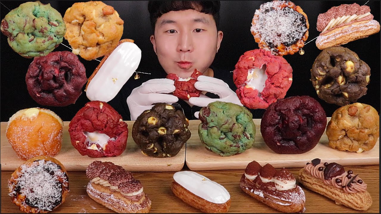 [SUB]😁에끌레어 들우와! 스모어 쿠키도 다 들우와!!😋(Marshmallow Cookies, Eclairs)#MUKBANG