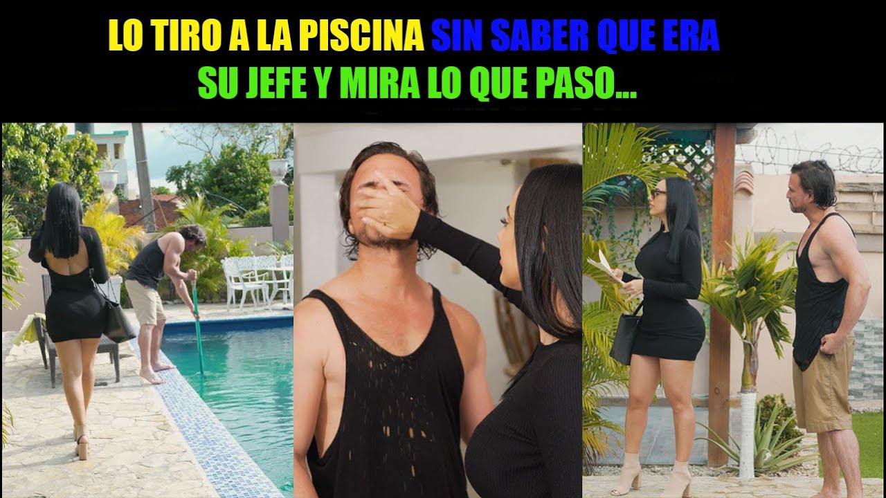 Lo tiro a la piscina sin saber que era su jefe y mira lo que paso