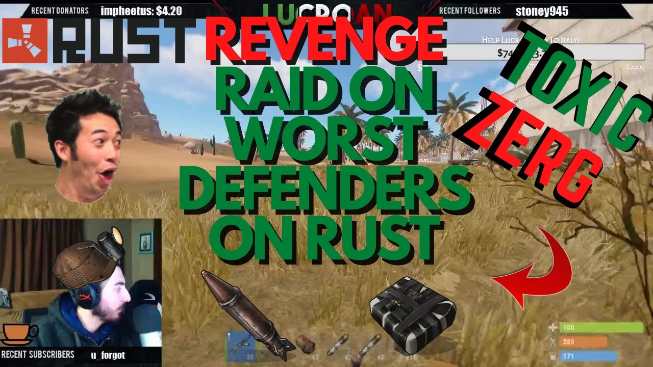 Online Raiding Lucroan The Offliner (Worst Raid Defenders In Rust) LIVE! On Stream - RUST