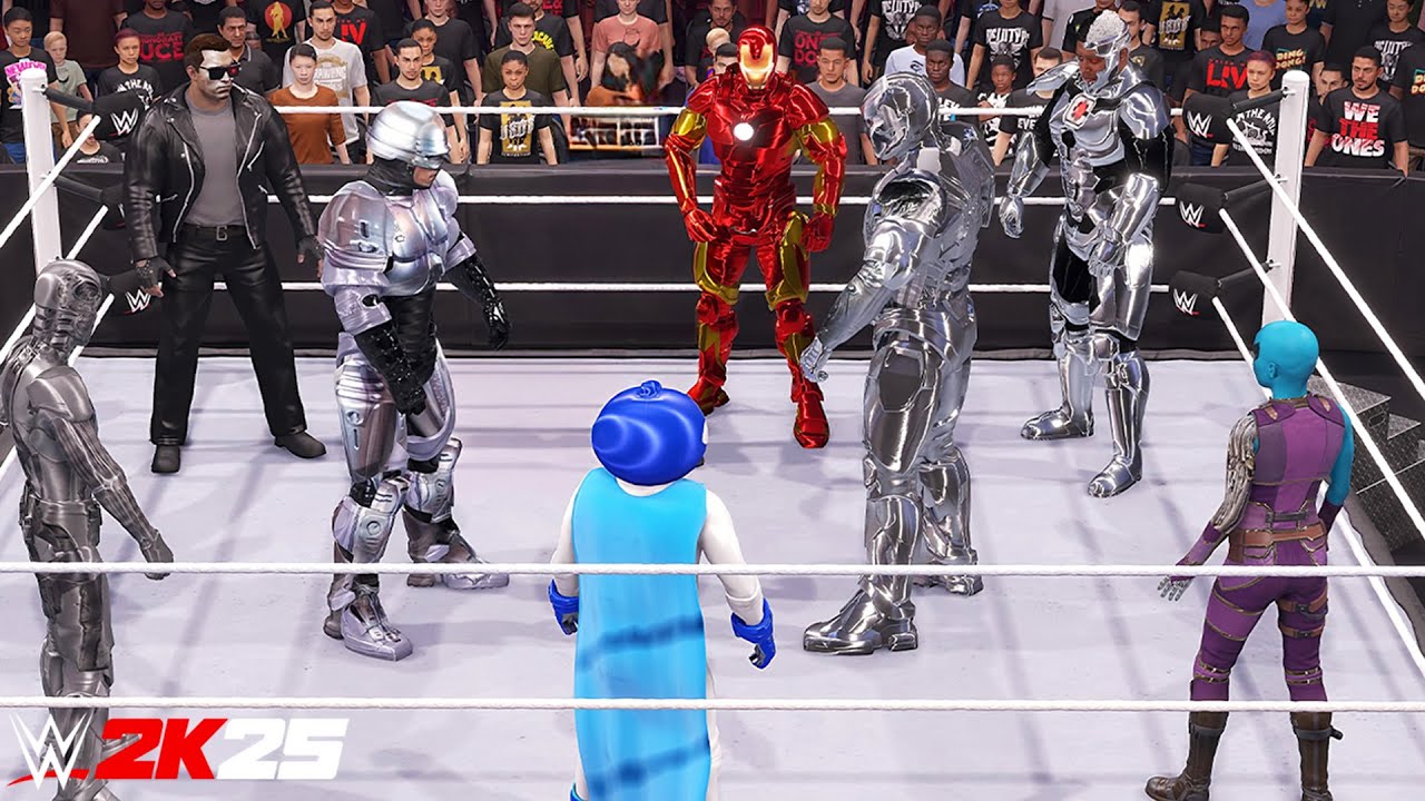 Все роботы-герои и злодеи в матче на выбывание — WWE 2K25 PS5 [4K]
