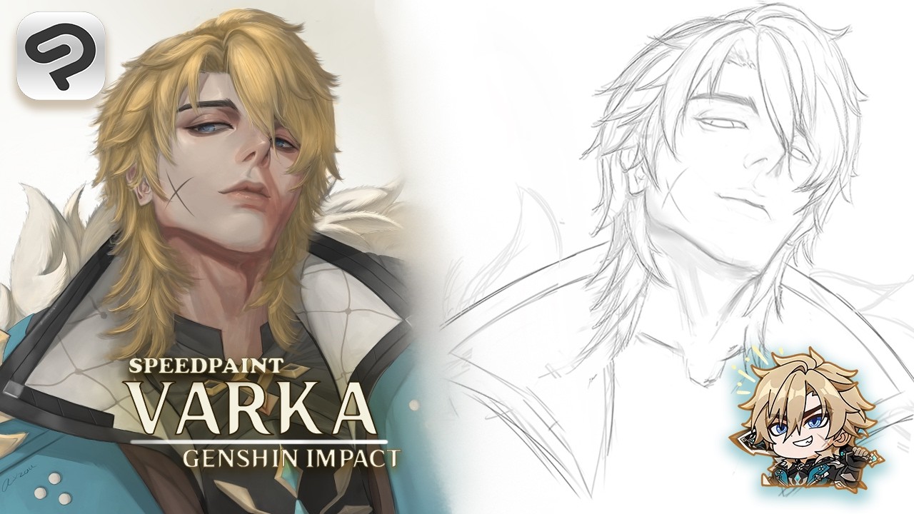 I Draw Varka the Knights of Favonius Grand Master⚜️ | Genshin Impact (Speedpaint, Commentary)