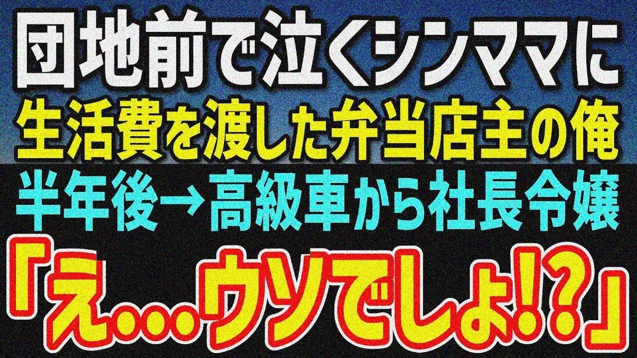 【感動する話】団地前で泣くシンママに生活費を渡した弁当店主の俺→半年後、高級車で店前に現れた社長令嬢の“衝撃のひと言”が「え…ウソでしょ！？」