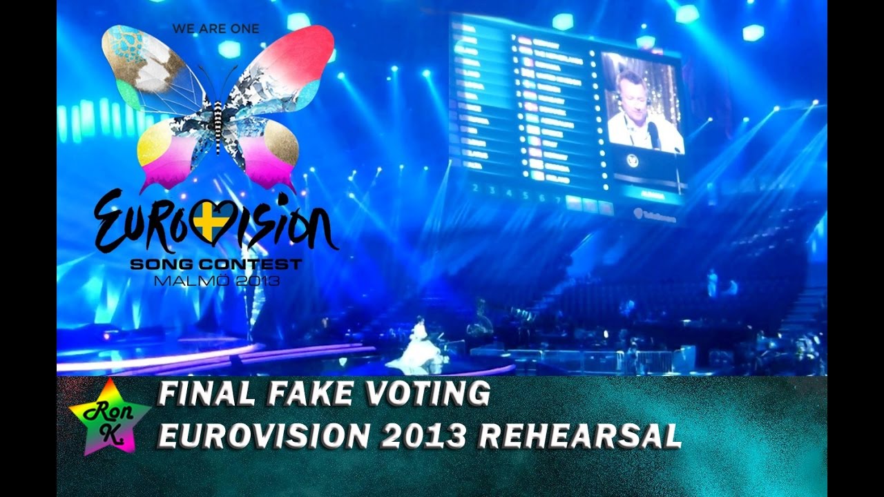 The funny fake voting at 1st dress (?) rehearsal for the final of Eurovision Song Contest 2013