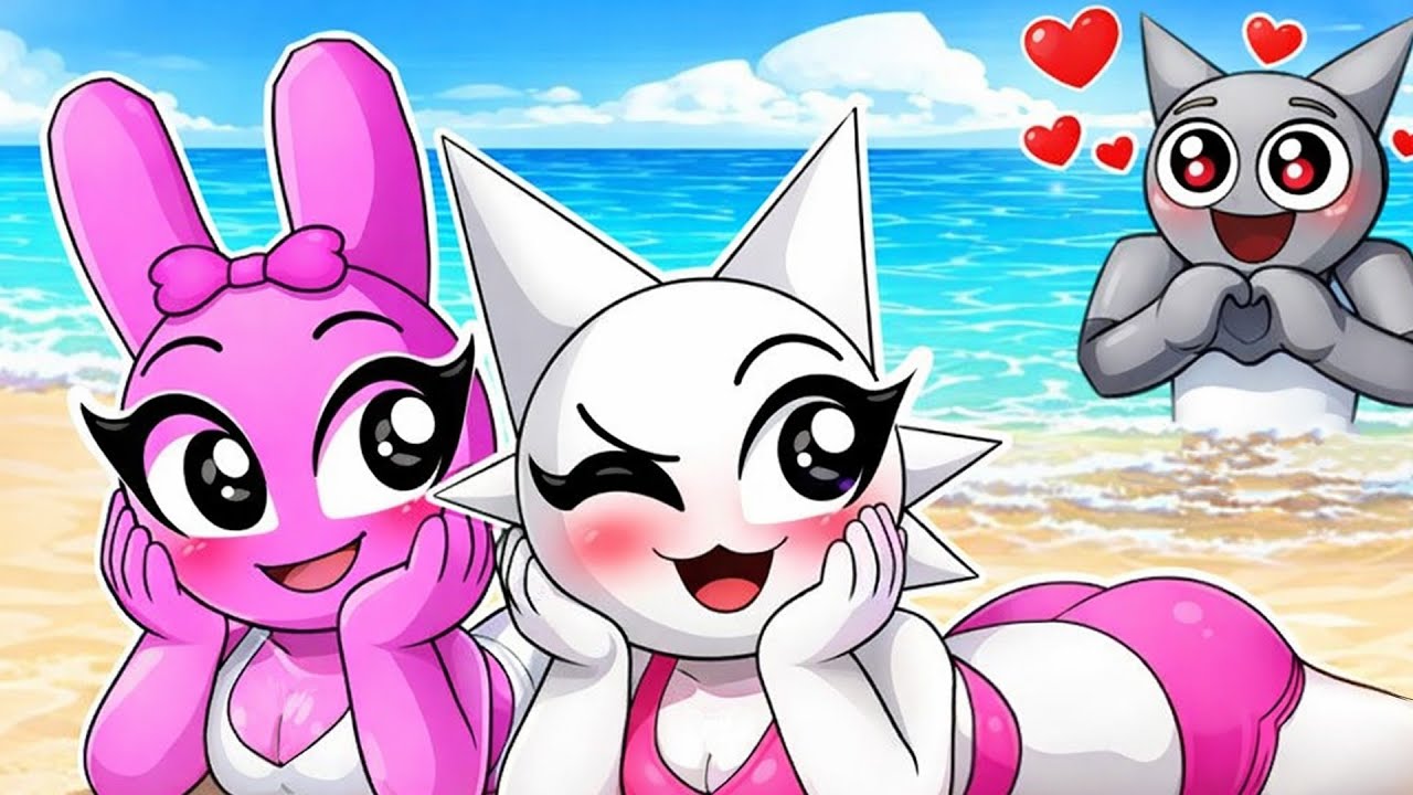 STUCK At A BEACH PARTY with WENDA and PINKI in Roblox | SprunBlox
