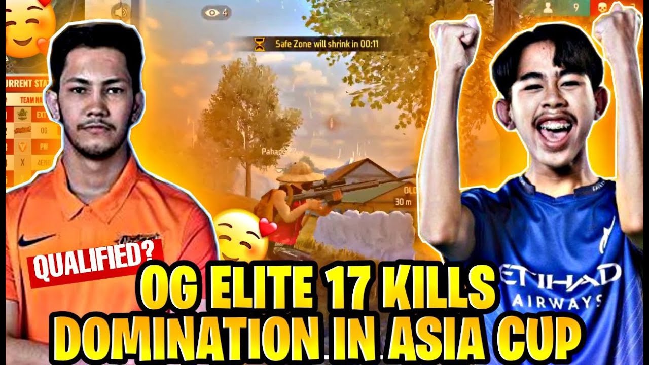 OG ELITE 17 KILLS BOOYAH  IN ASIA CUP 🏆😨||QUALIFIED FOR FINALS ??|| Ft.@GAMINGWITHPAHADI @vasiyocrj7 ❤