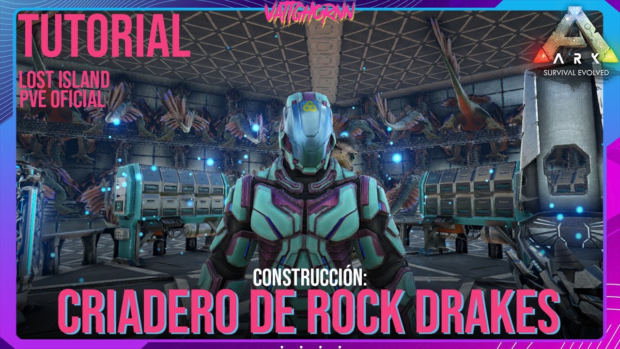 Tutorial: Construcción Criadero de Rock Drakes | Lost Island | Ark PVE Oficial | #Vattghornn