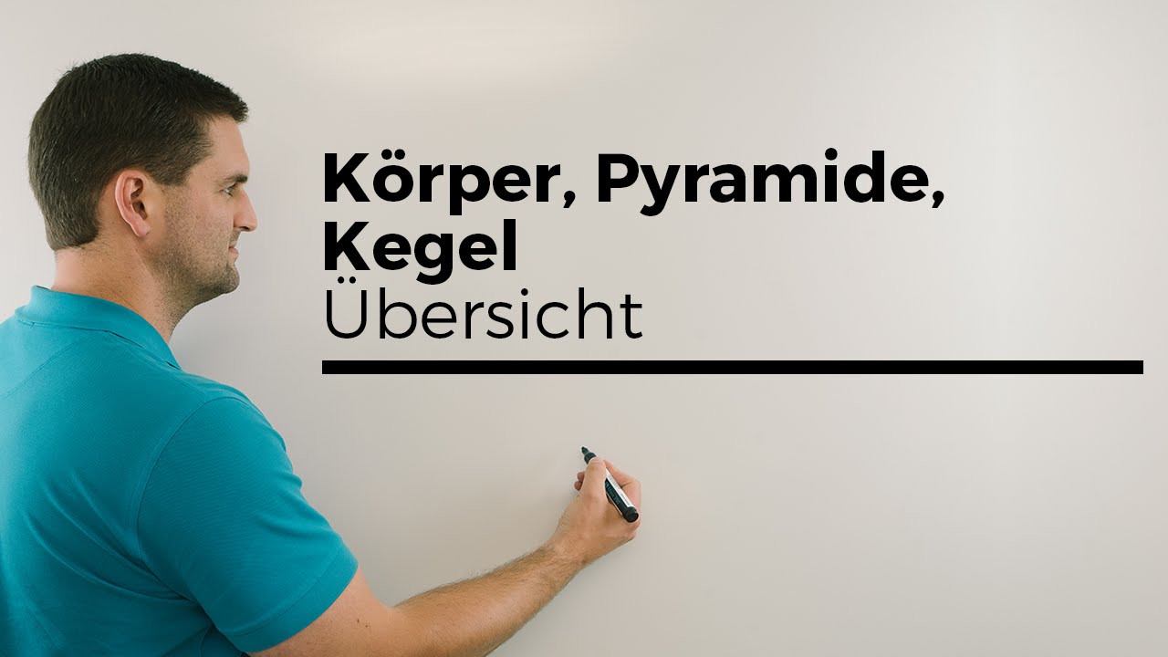 Übersicht Körper, Pyramide, Kegel, Kugel, Zylinder, Prisma | Mathe by Daniel Jung
