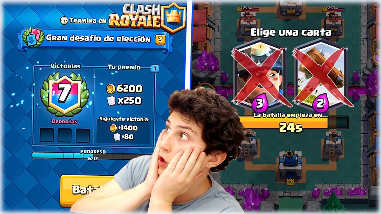 ¡¡ JUEGO SIN ELEGIR CARTAS EN EL DESAFIO DE ELECCION Y DESTROZO !! - Clash Royale [WithZack]
