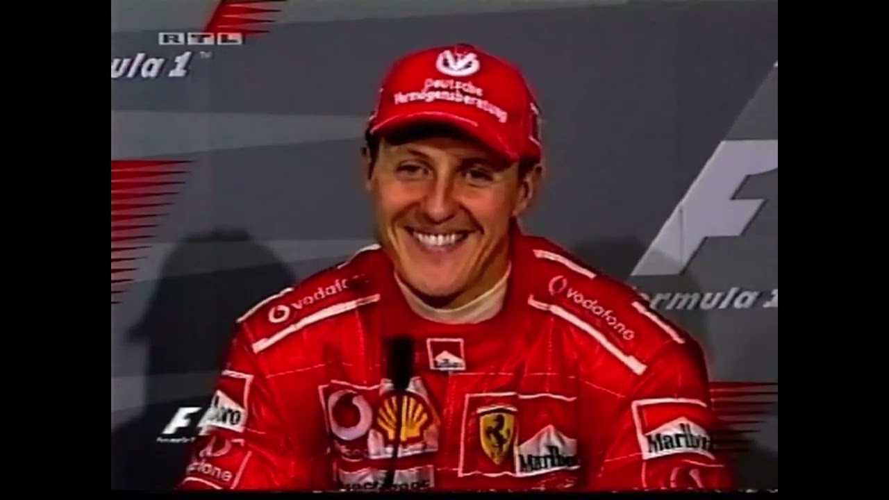 F1 Belgien 2004 - Michael Schumacher nach dem Gewinn des 7. WM Titels (Englische Untertitel)