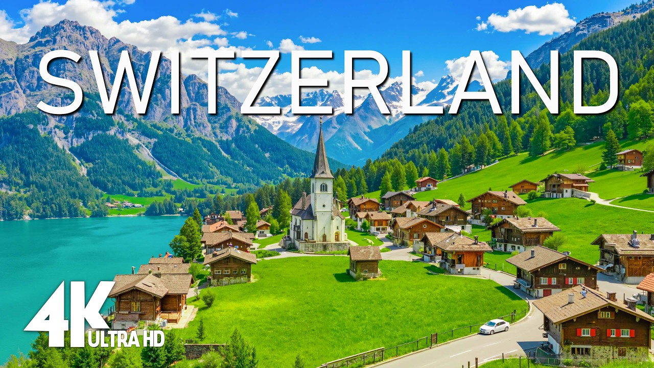 Switzerland 4K with Relaxing Piano Music, Beautiful Relaxing Music, Sleep Music, Stress Relief
