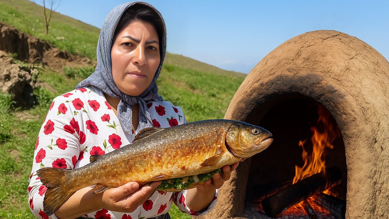 Grilled Stuffed Fish in a Clay Oven – Rustic Cooking