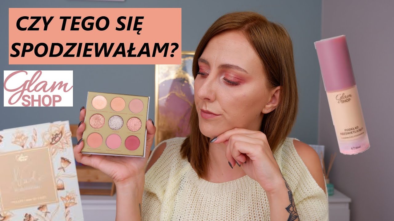 PALETA NUDE BRZOSKWINIA🍑 PODKŁAD ROZŚWIETLAJĄCY✨ TEST KOSMETYKÓW GLAMSHOP | WYSZŁO FAJNIE, ALE...