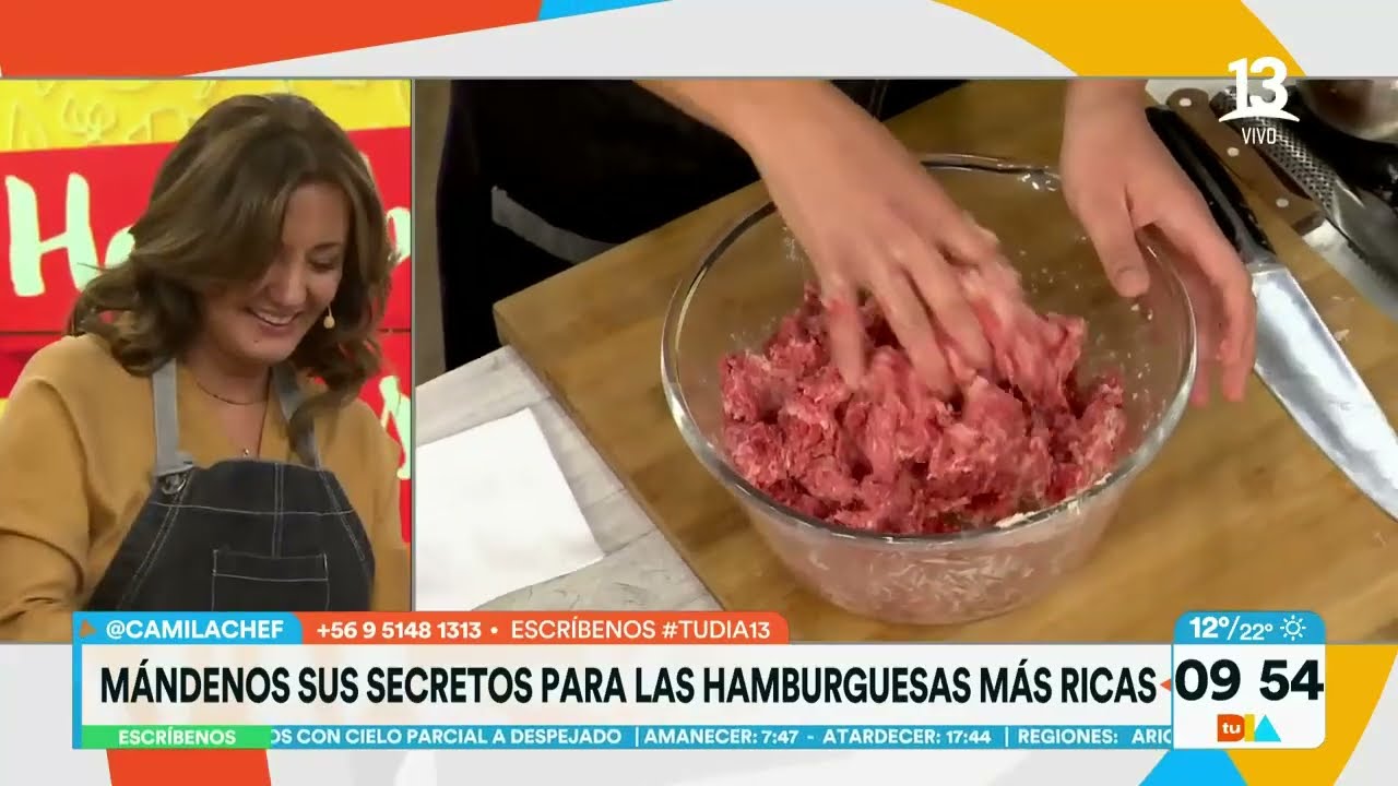 Cami chef enseña a hacer exquisitas hamburguesas caseras. Tu Día, Canal 13