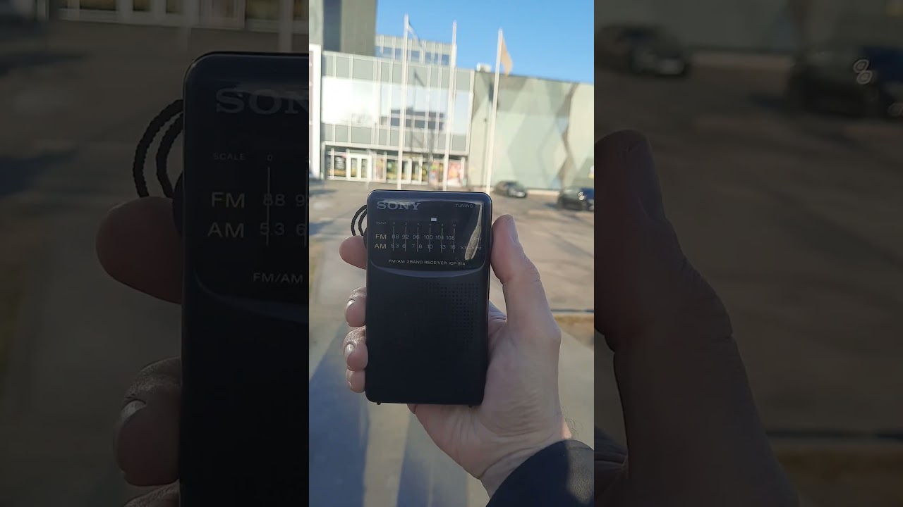 JOC TG-77 и SONY  ICF-S14. Прием слабой станции на средних волнах в городе.